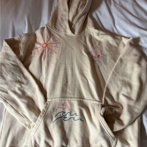 Hollister Cream Hoodie with Embroidery